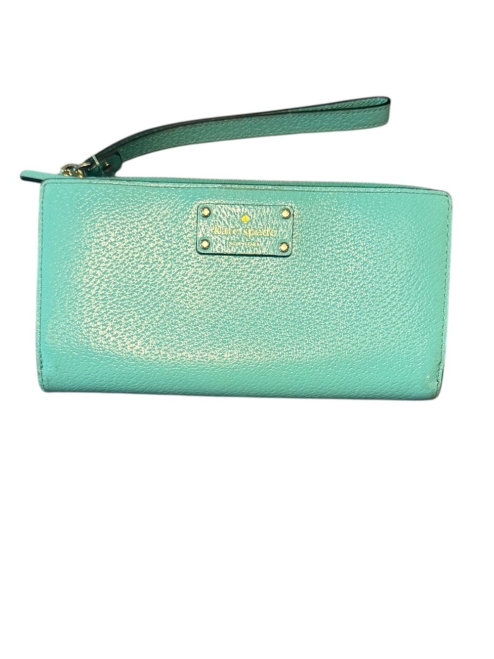 kate spade Mint Green Pebble Leather Double Zip Wallet Wristlet